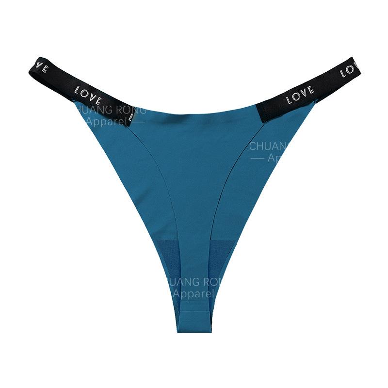 European and American seamless low-rise thong letter cotton crotch sports fitness underwear sexy briefs