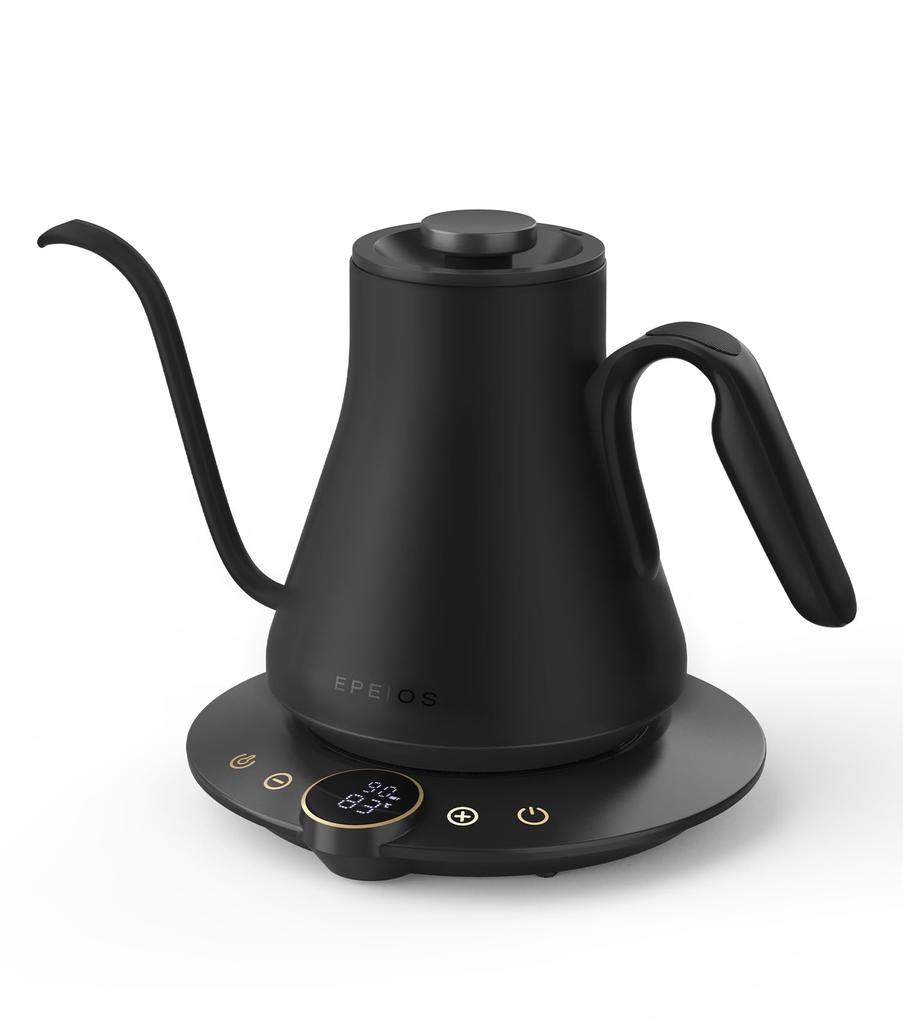 Epeios Electric Kettle, Coffee, Precision Adjustment To 1°C Increments, Narrow Spout, LED Display Panel, Compact 0.9L, 1040W