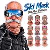 3D Face Printed Balaclava Vzor starca Maska na celú tvár pre Zimné Vonkajšie Športy Cyklistiku