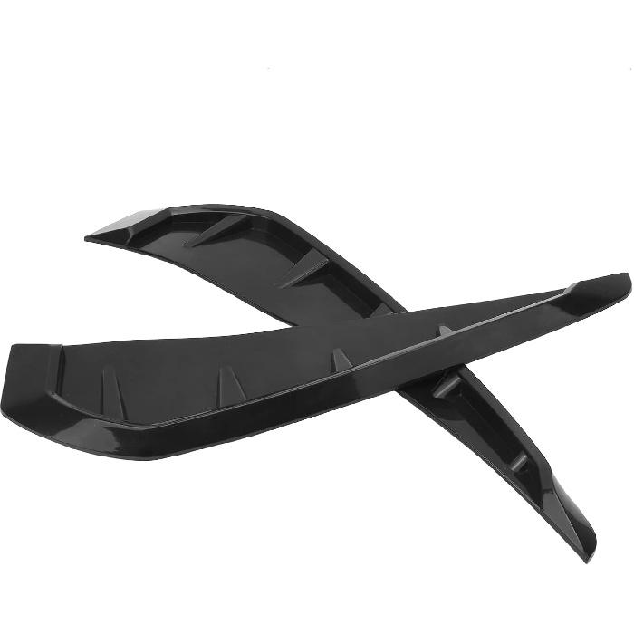 PerGar Side Fender Trim Cover, Car Vent Sticker, Universal PU Rubber Glossy Black Exterior Decor