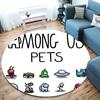Among Us Round Area Rug,Carpet Rug for Living Room Bedroom Sofa Playroom Decor,Non-slip Floor Mat