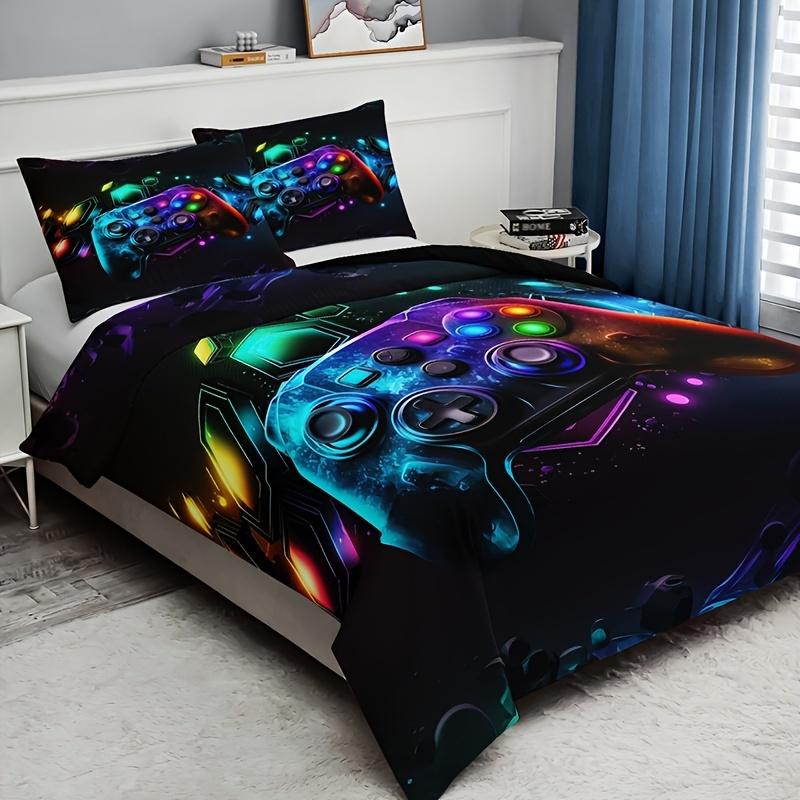 Fashion Cool Duvet Cover Set Colorful Gamepad Print Bedding Set Soft Comfortable Breathable Duvet Cover For Bedroom Guest Room