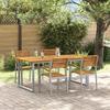 VidaXL 5-piece Garden Dining Set In Solid Acacia Wood and Metal 3284347