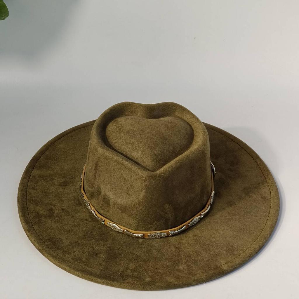 Men's vegan suede hat, women's heart-shaped crown logoengraving suitableforpyrographywide-brimmed hatcappelloluxuryhatsfor woman