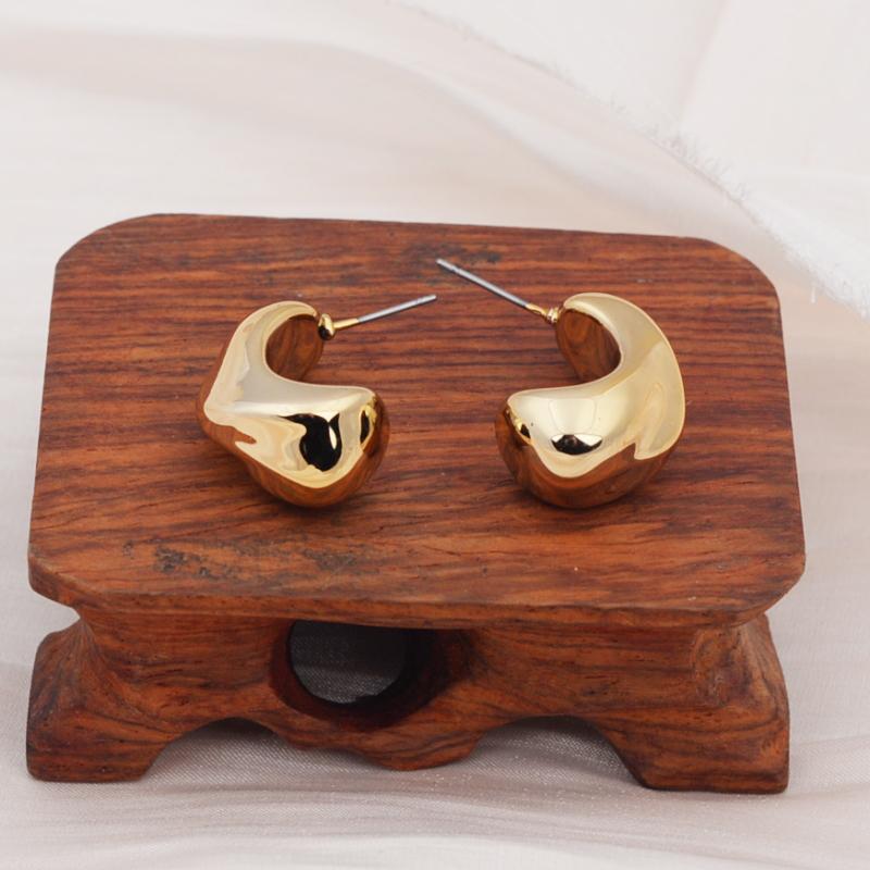 New Twisted C-shaped Women s Stud Earrings Exquisite Metal Zinc Alloy Curved Small Earrings pendientes Cool Stuff new in 2024