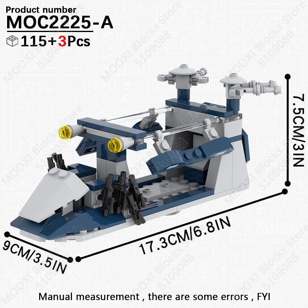 MOOXI Star Wars Mech Veicolo Cannone Carro Armato Armi Nave da Trasporto Soldati Modello Mattoncini Fai da Te Blocchi da Costruzione Assemblati Giocattolo per Bambini