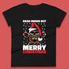 Dead Inside But Merry Christmas Hipster Skull Womens T Shirt Mens Tops Tees Unisex
