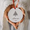 Personalized 5Pcs Christmas Tree Wood Ornament Minimalist Tree Baubles Winter Wedding Favors Keepsake Home Hanging Decoration