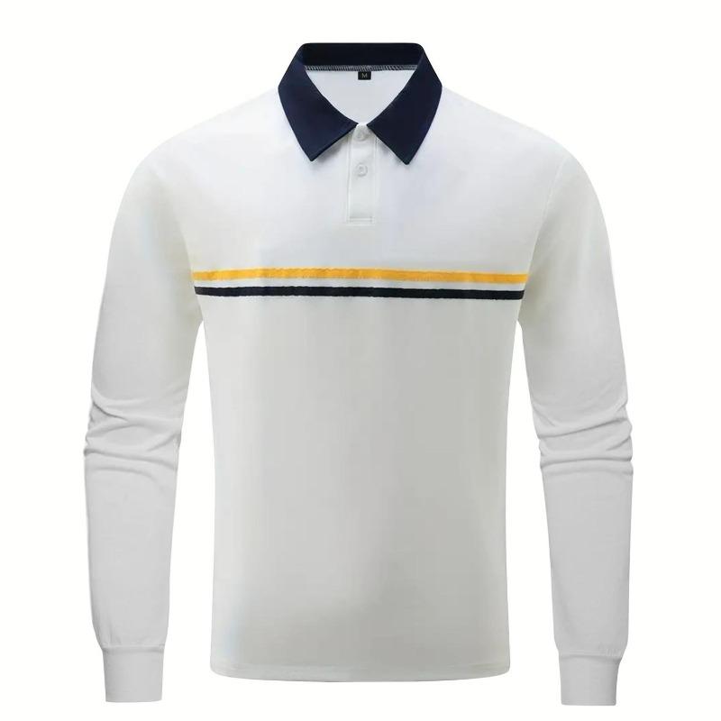 2026 Spring and Autumn Men's Fashion and Casual POLO Shirt Button Long Sleeved Men's Sports Polo Shirt