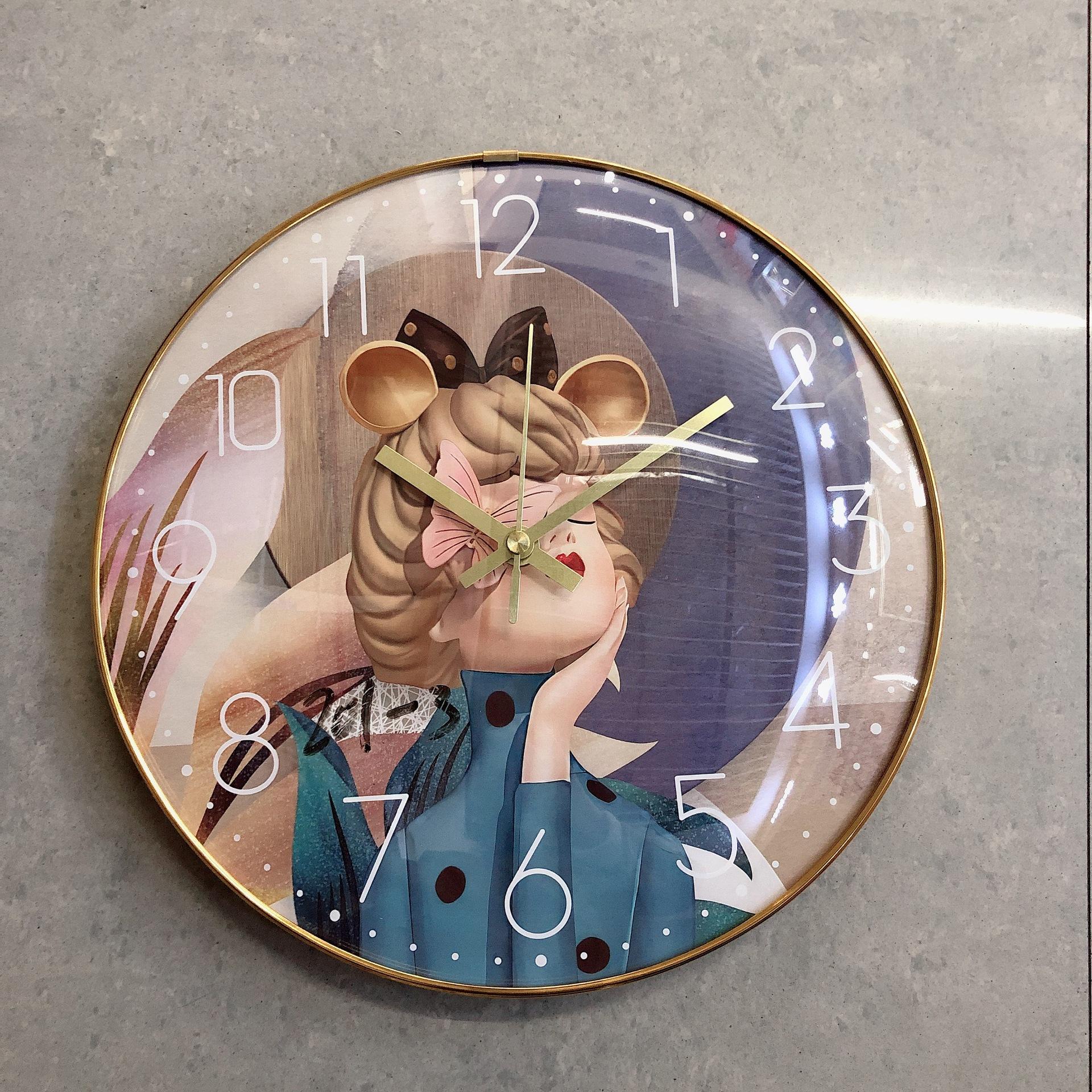 

Изогнутые стеклянные настенные часы Настенные часы для ресторана декоративные часы-арт фотографии 30cm