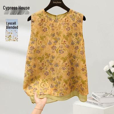 Women's Lyocell New Chinese Style Round Neck Blouse