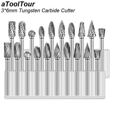 3mm Shank Döner Çapak Törpü Dosya Oyma Öğütücü Aşındırıcı Aletler Tungsten Karbür Çapak Alaşım Uçları Freze Kesici Metal Wook