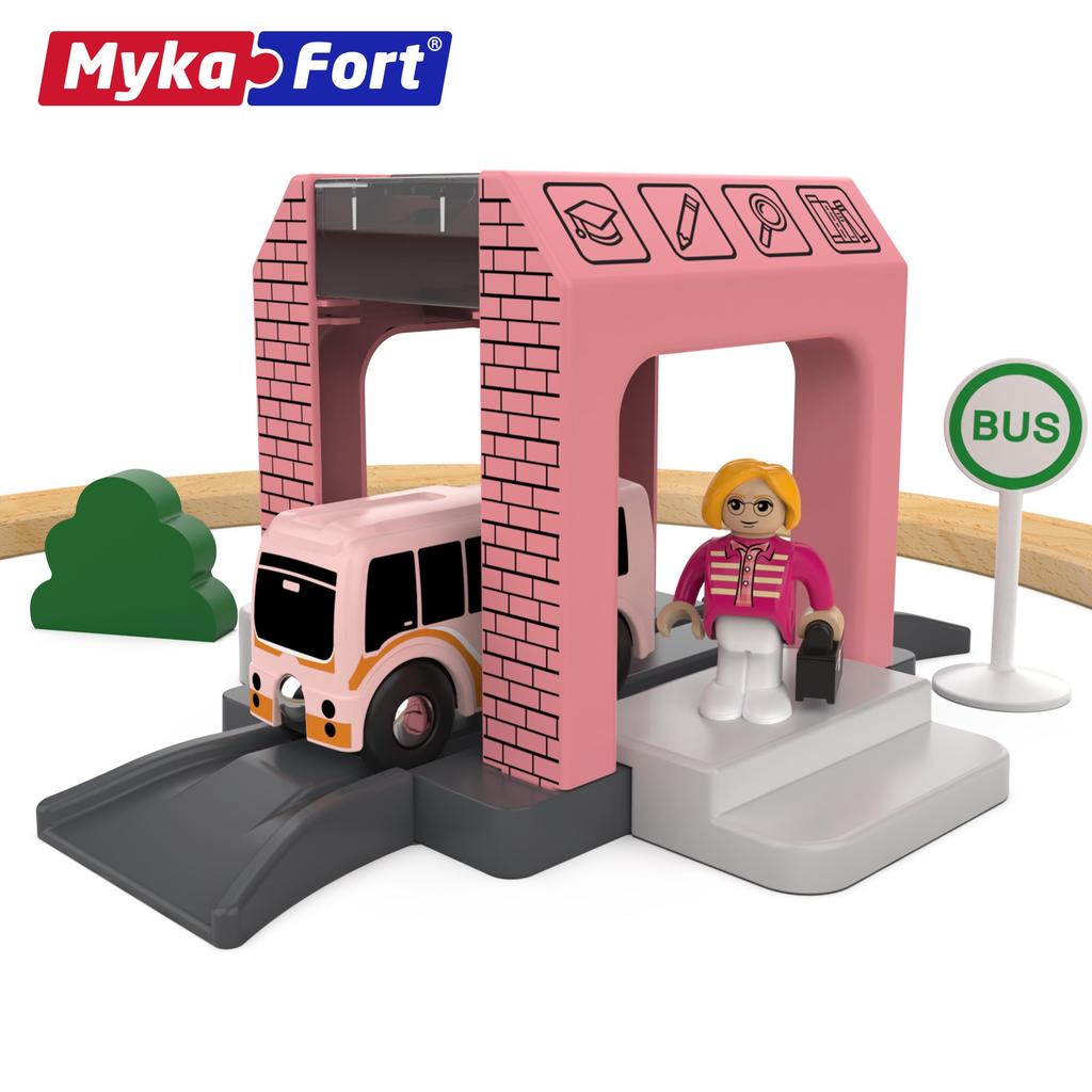 Children's Educational Wooden Toy Magnetic Rail Car DIY Assembled Early Education Train Suit Girl Gift