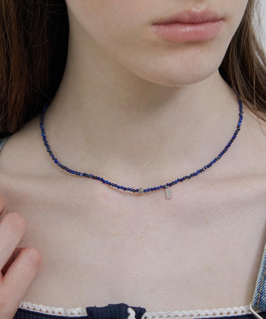 Byhyeres Pumpkin Beads Necklace (Lapis Lazuli) Bh7N4A721Wb450
