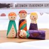 10Pcs Unfinished Wooden Figures Suitable Natural Color Unfinished Wood Peg Dolls Women Men Wooden Peg Dolls Diy Paintable Home