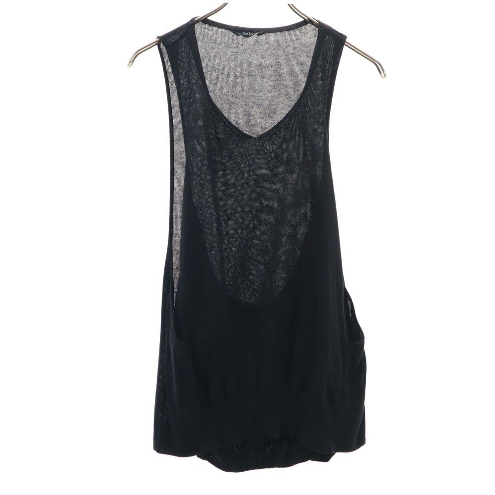 Y's for Living Made In Japan No Sleeve Sweater Black Knit Women Used