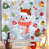 Seasonal Home Decoration Christmas Window Clings, Cartoon Antlers Snowman Wall Stickers, Waterproof PVC Static Cling Decorations Decorative Decals for