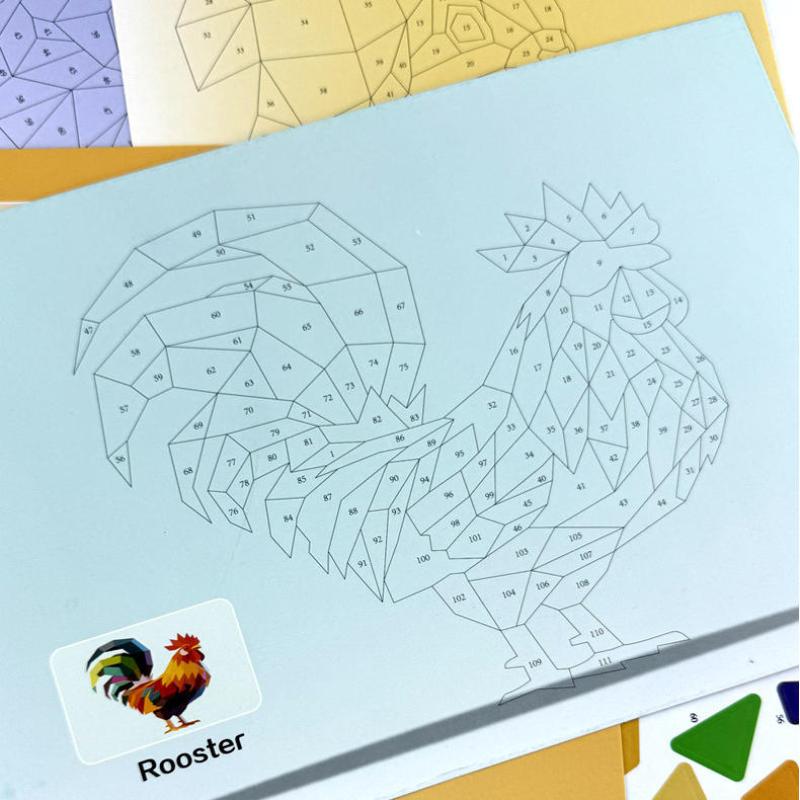 1 Sada Zvířecí Kognitivní Trénink Osvícení Hračka Samolepky 3D Geometrické Koláže Dětské Puzzle Zlepšit Soustředění Ručně Vyráběné Samolepky
