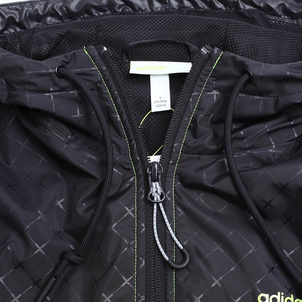 Adidas Neo Lifestyle Casual Series Hooded Zipper Comfortable Long Sleeve Jacket Men Jacket Fluorescent-Green Black Silver AY6501