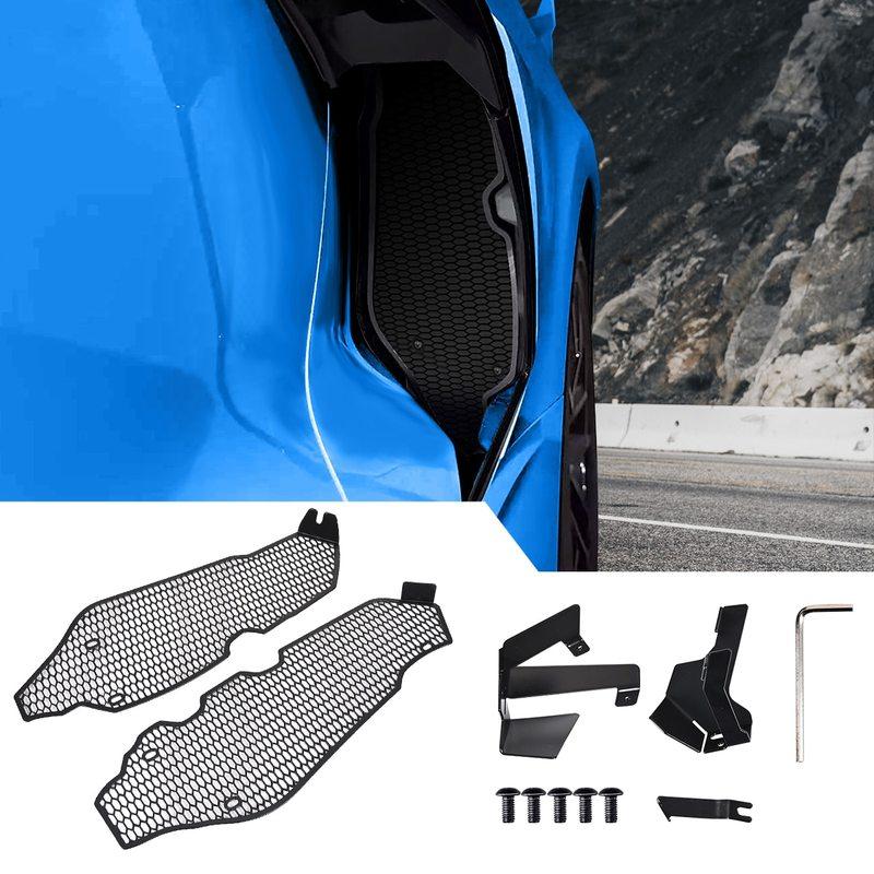 1 Pair Mesh Side Intake Grille ert Guards Black Aluminum Left Right For Corvette C8 2024 2025 чёрный