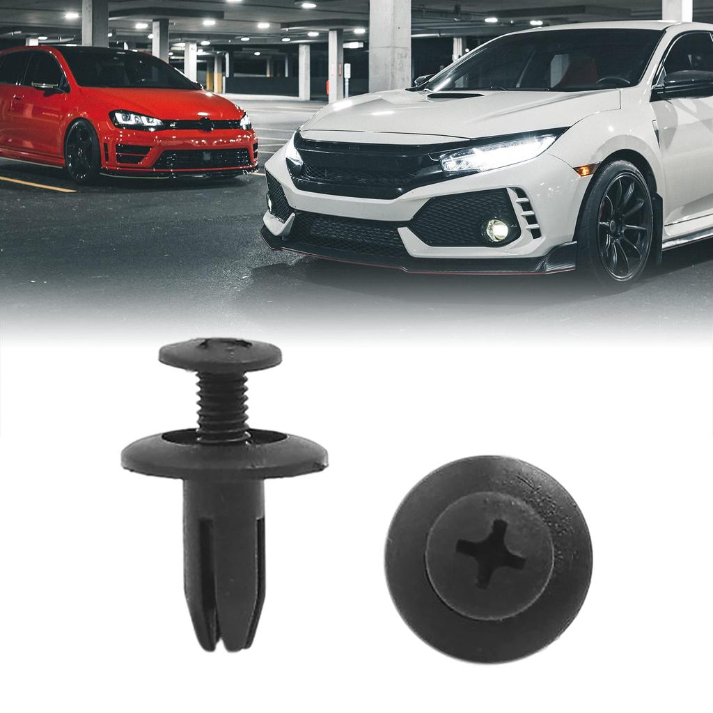 uxcell Clip/Rivet/Zipper Door Trim Panel 6mm Hole Black 20pcs