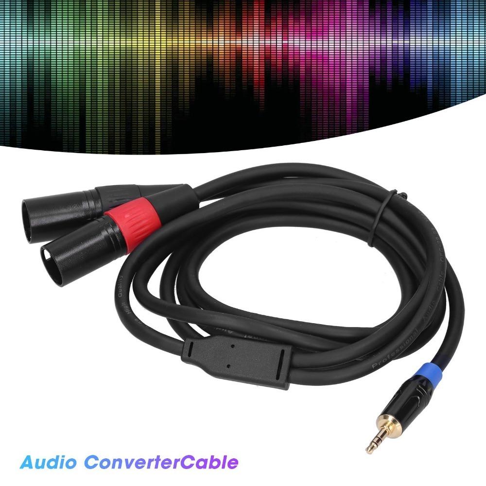 

Gold Plating Audio Converter Cable 3.5mm Stereo Male Male To Dual XLR Connector Audio Equipment 1.8m