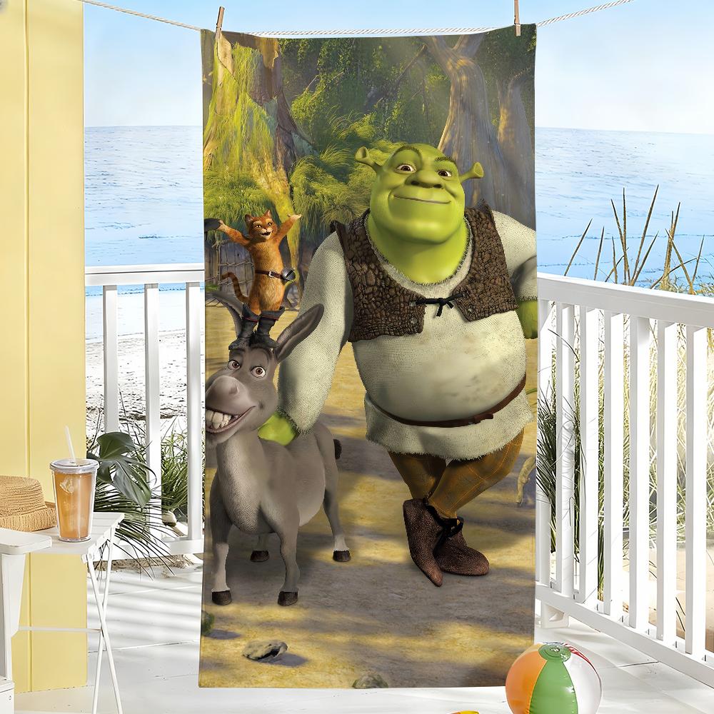 Funny Classic Film S-Shreks-S Green Towel Soft Pool Gift For Travel Gym Shower Camping Quick Dry Sports Large Beach Towels