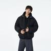 Giacca in Cotone con Cappuccio da Uomo Casual Larga Monocolore Versatile Invernale Nuova Ispessita Calda Antivento Giacca in Cotone
