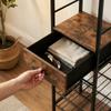 Industrial Wine Bar Cabinet Freestanding Liquor Cabinet 16-Bottle Wine Rack Glass Holder Rustic Brown