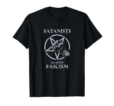 Satanist Against Fascism 666 Church Tarot Magician Anti-Racism Women's Liberation Grunge Death Unhealthy T-Shirt