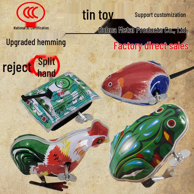 

Tinplate Wind-up Jumping Frog Toy for Children