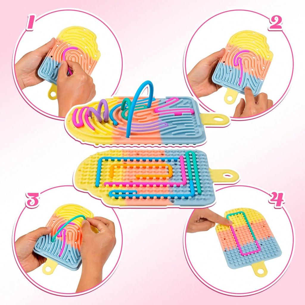 Fidget Toys For Kids 3+ And Adults For Calming, Stress Relief, Anxiety, Quiet, Sensory Activity Board Includes Portable Travel Bag And 12 Ropes