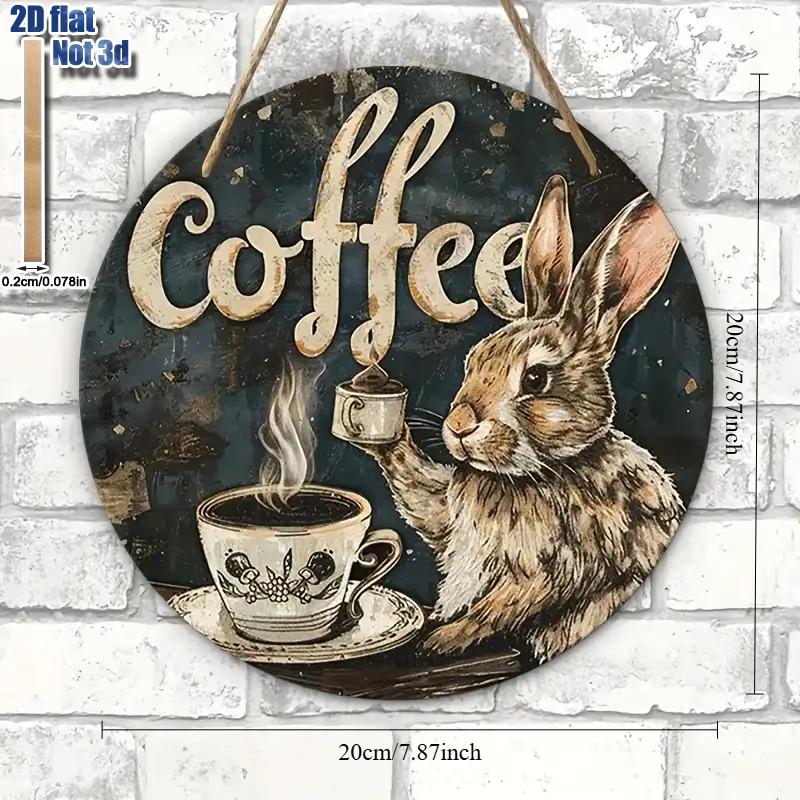 2D Flat Rabbit Break Wooden Wall Decor - Vintage Wooden Sign Wall Art, Nurseries,Restaurant Shop Wall Decor,Wooden Decor for Bedroom