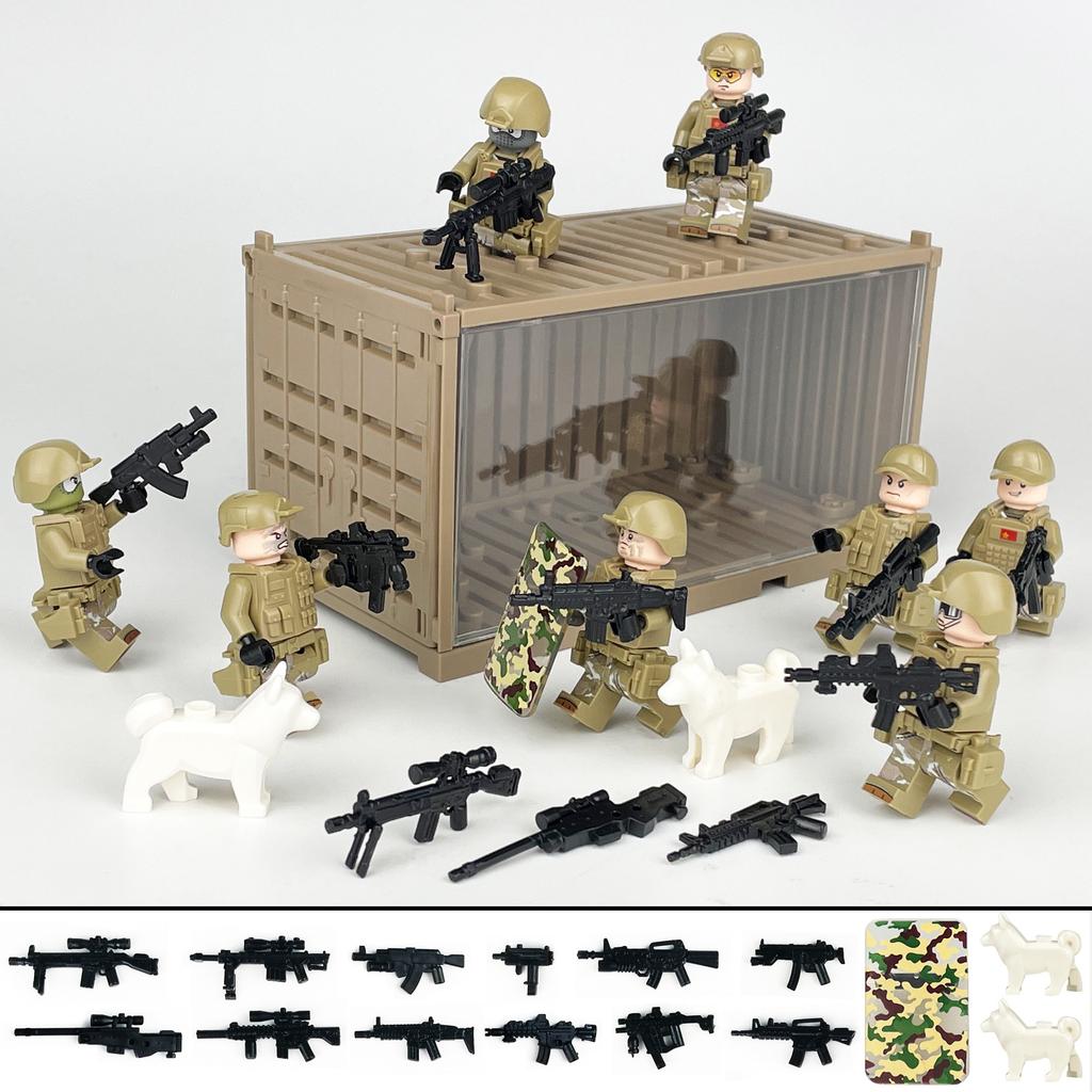 Container Special Police Figure Small Particle Military Doll Set Children'S Assembled Building Block Toy Xiangjiang