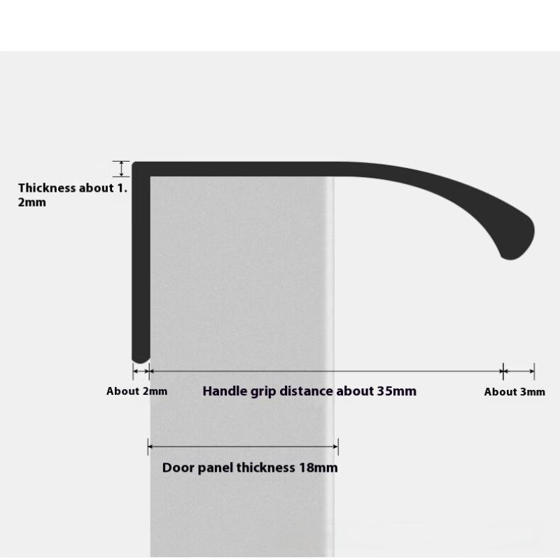 Mânere Metalice Ascunse pentru Sertare, Feronerie Modernă pentru Dulapuri și Sertare, 8cm-50cm