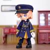 Obitsu 11 OB11 Size Costume Obitsu Doll for 11cm Body Military Uniform One Piece Hat Noble Retro Cosplay 4 Piece Set (Navy)