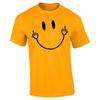Smile Happy Face Middle Finger Emotion Style Graphic Tee Shirt T Shirt