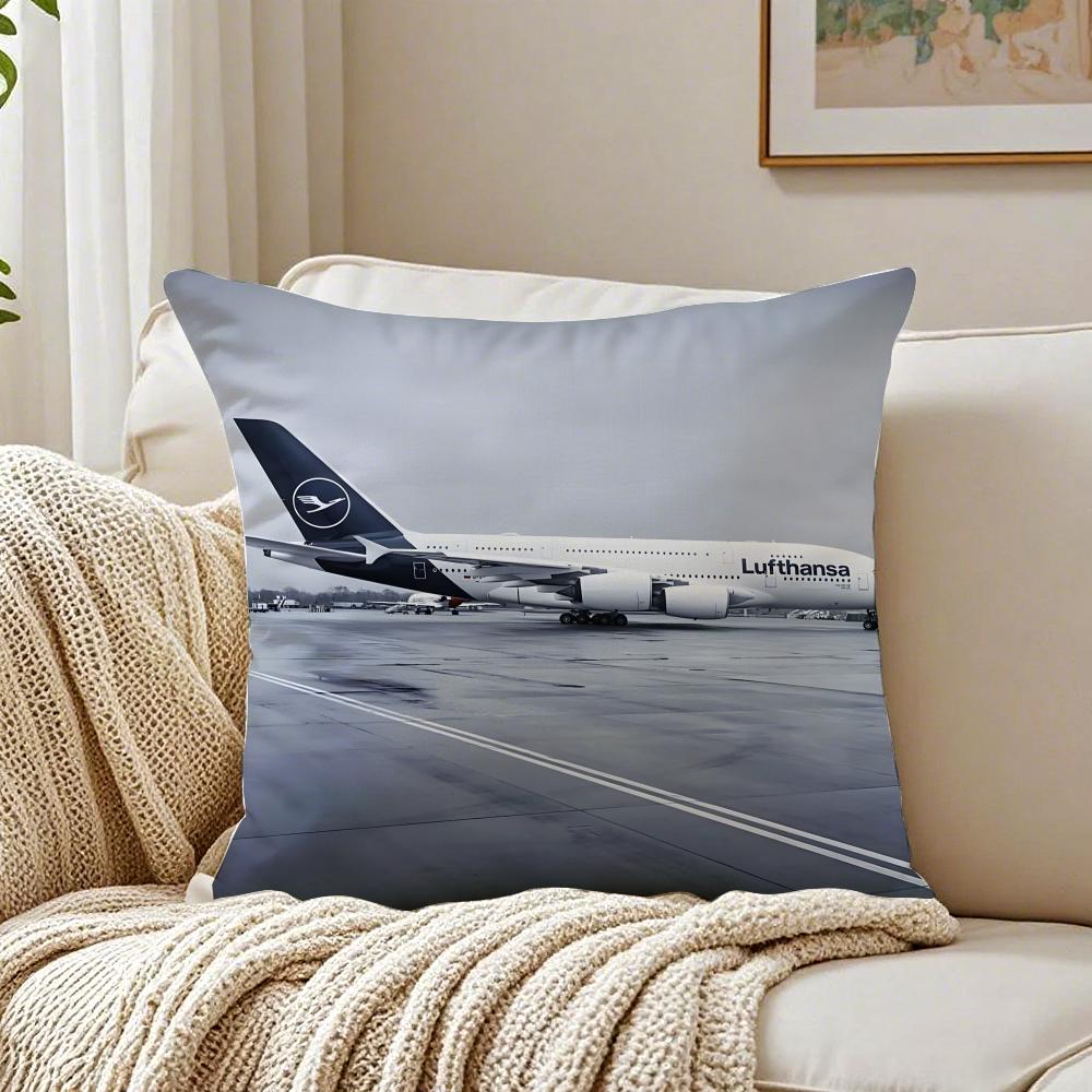lLufthansa Aviation Themed Cushion Cover Pillowcase Antidustmite Living Room Sofa Decor Cushion Room