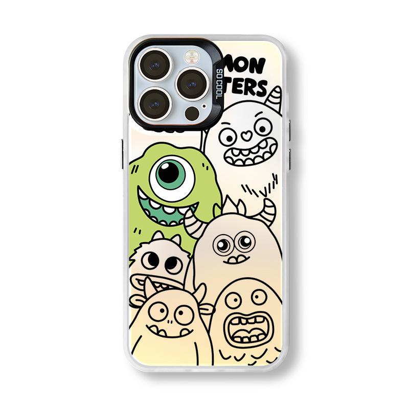 Cartoon Monster iPhone Case for iPhone 12 Pro Max To 17 - Silver, Multiple Colors Available