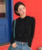 AMES-WORLDWIDE Classic Crop Hoodie Ls Tee Black