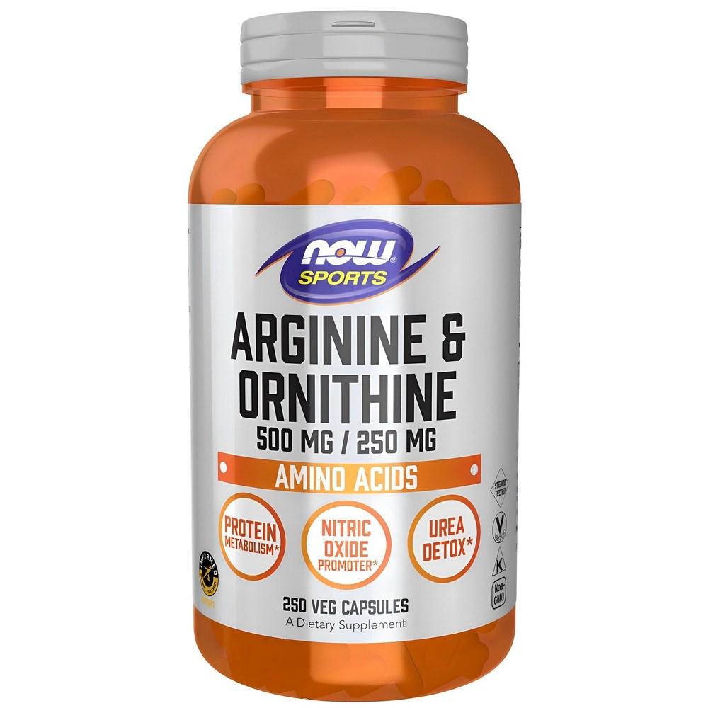 Now Foods Arginine 500mg & Ornithine 250mg Capsules 250 Tablets 1 pcs
