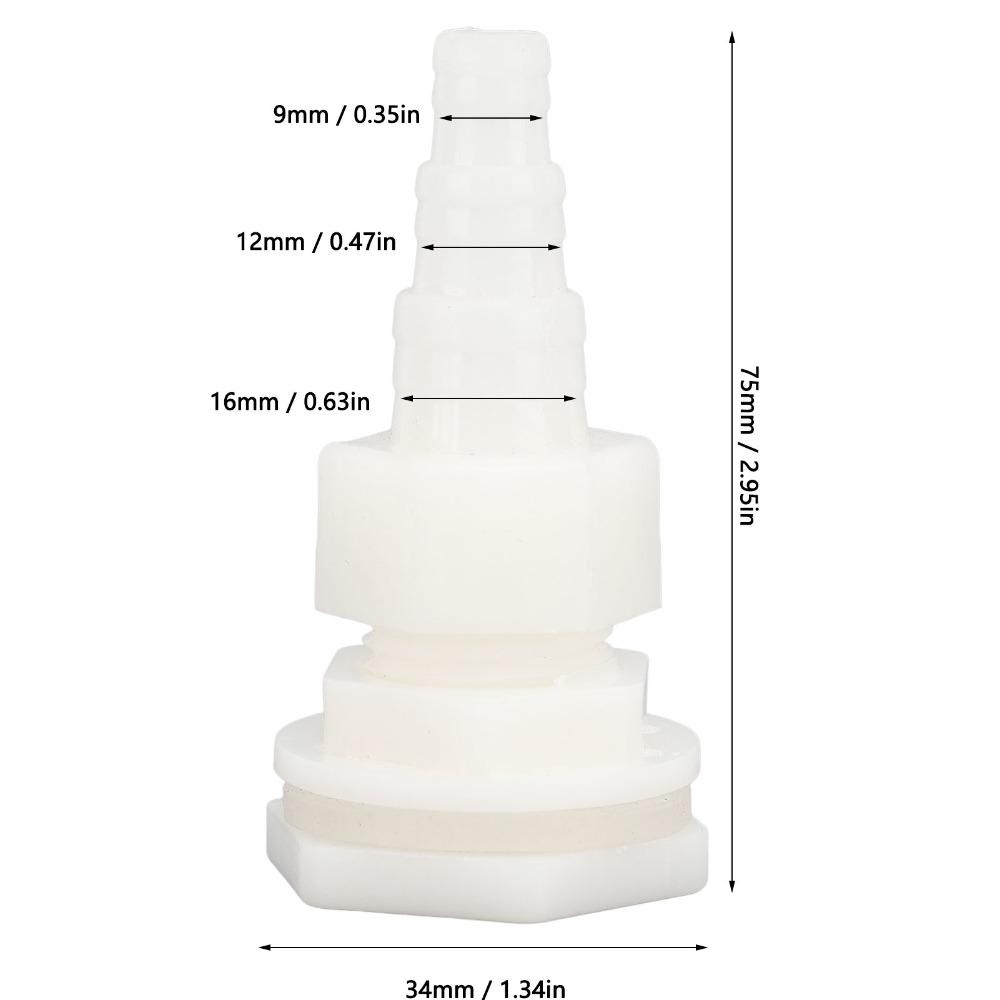 10Pcs PP Water Tank Hose Connector G1/2 Thread Water Tank Hose Fitting Chicken Water Dispenser