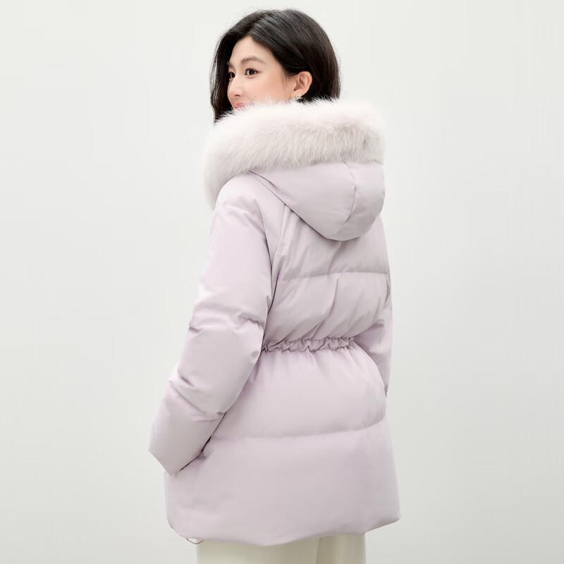 Qiushui Yiren Winter Hooded Down Jacket with Detachable Fox Fur Collar