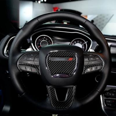 Pro Dodge Challenge 2015-2024 Doplňky interiéru z uhlíkových vláken Dekorativní samolepky na volant 5D