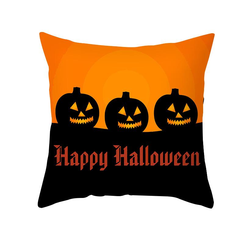 Halloween Pillow Cover Spoof Pumpkin Print Peach Skin Shopee Home Sofa Cushion Cover Pillow Cover