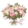 Fun-f149 Simulering Morsdag Blomsterbukett Sovrum Vardagsrum Fönster Bakgrund Landskapsarkitektur Väggdekal