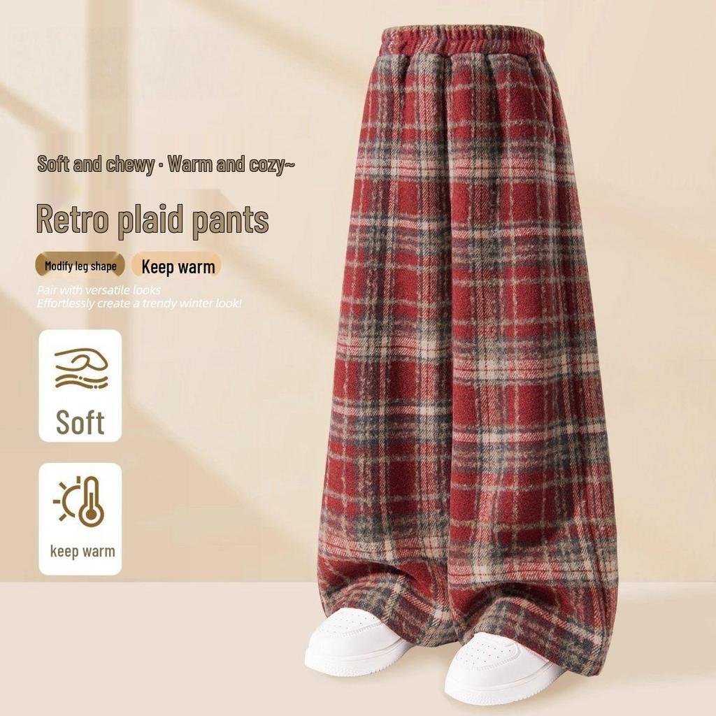 Girls' 2026 Winter Chic Hoodie & Plaid Sweatpants Set