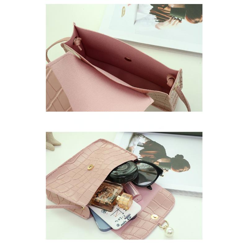 New Shopping Bag Retro Leisure Ladies Tote Stone Shoulder Bag Women Leather Solid Color Chain Women's Bag