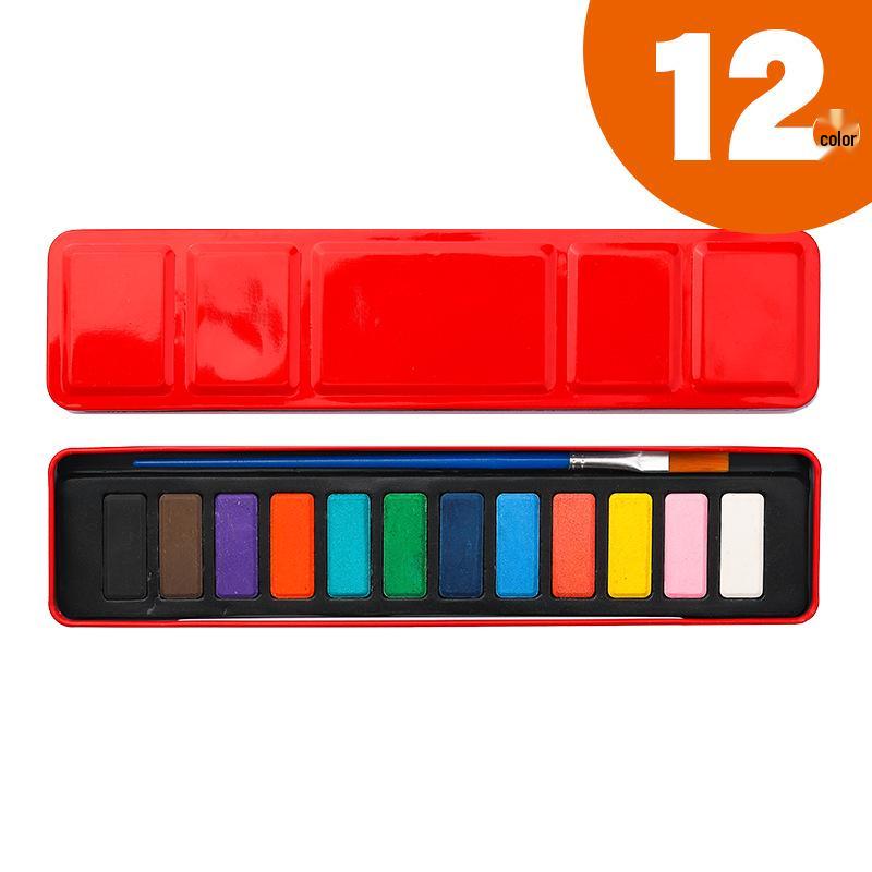 Kuanzhai Solid Watercolor Set for Beginners & Students, Block Powder Cake Boxed.