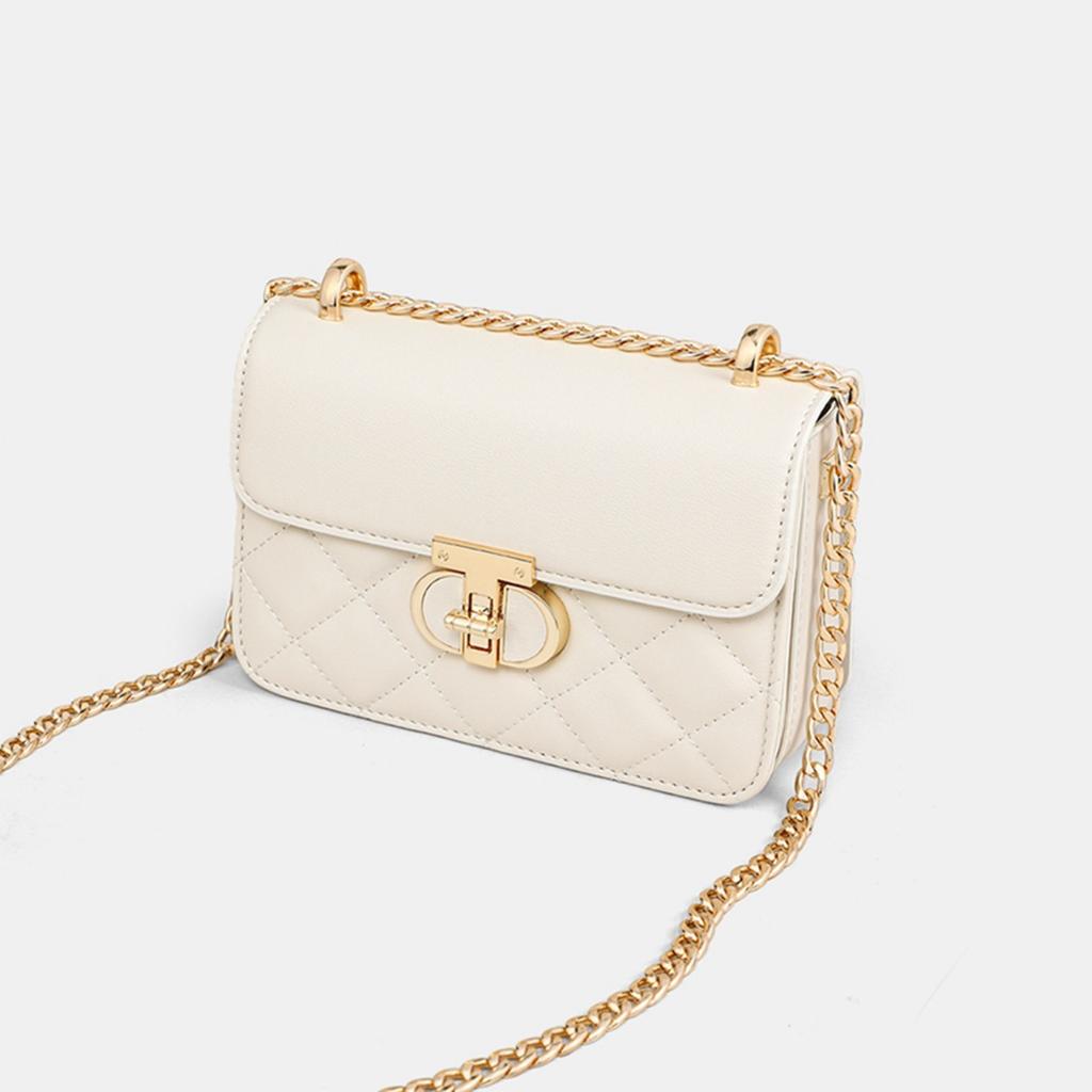 New Autumn and Winter Chain Bag Crossbody Bag Genuine Leather Women's Bag Diamond Lattice Bag Small Square Bag